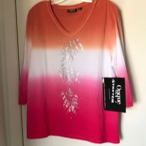 Onque cotton stretch 3/4 sleeve top. NWT